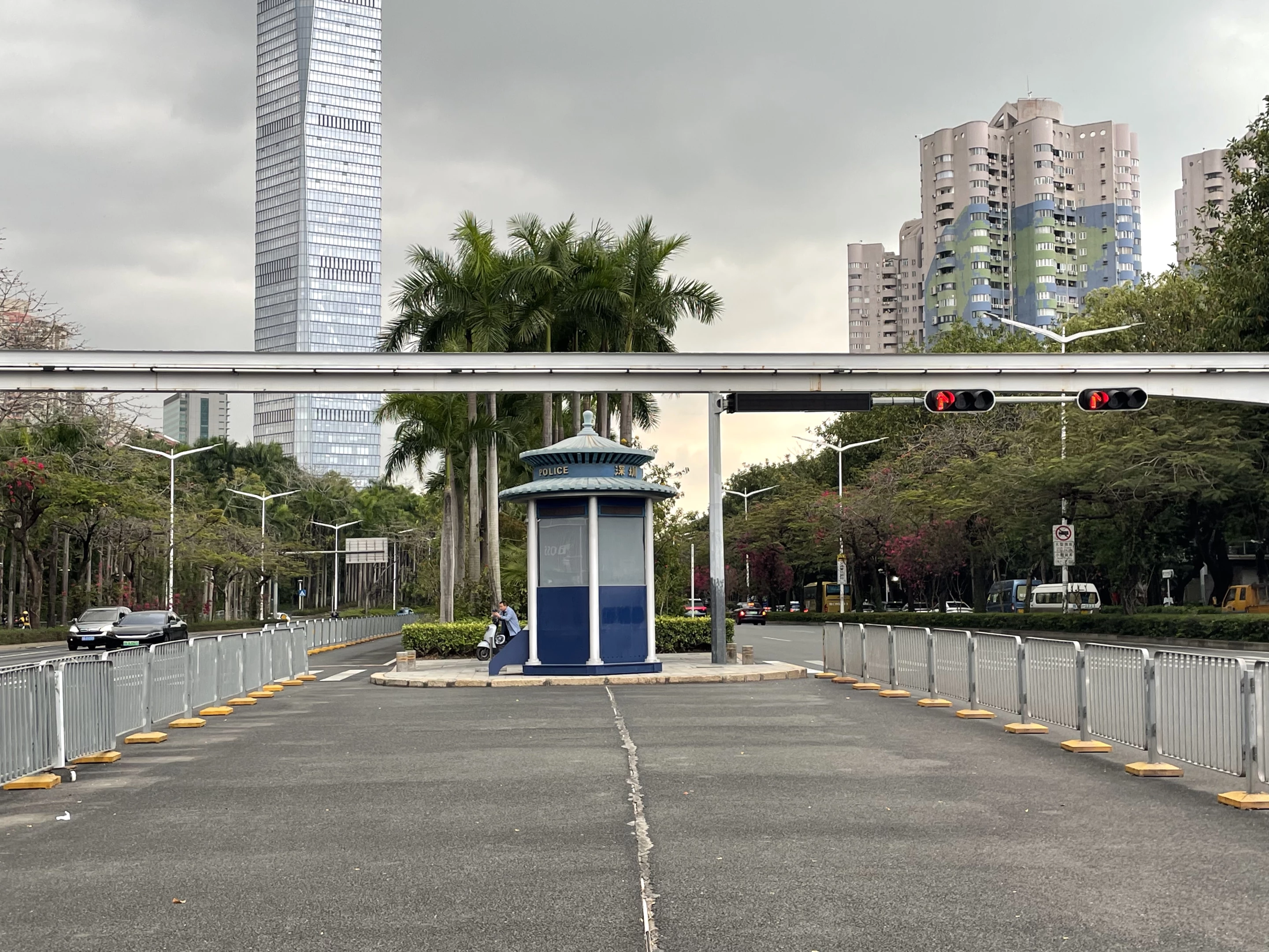 Remnants of the decommissioned monorail can still be seen outside the park