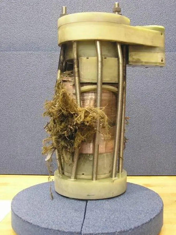 Photograph of the LANL 80 Tesla pulsed test magnet, which self-destructed after 10 pulses