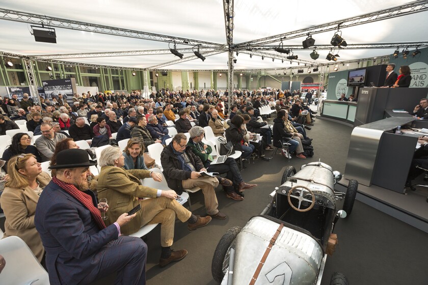 This replica of a mid-1920s Bentley 4.5-Liter racer was built in 2017 by a German enthusiast. The car is a 2/3 scale replica, and although a three meter length might seem large for children's car, the real 1920s Bentley 4.5-liter is huge at 4.38 meters (172.4 in) in length. When it came time to choose a suitable prop alongside the main auction podium at Bonhams' Grand Palais auction, this car took pride of place. Sold for $16,899 (€13,800) Full story