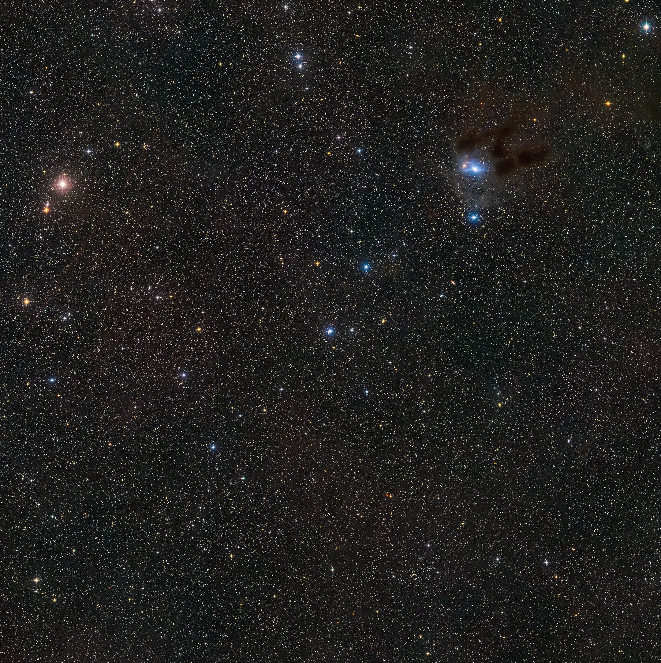 The young star MWC 480 is located in the constellation of Taurus, as seen here in imagery captured as part of the Digitized Sky Survey 2 (Image: ESO/Digitized Sky Survey 2)