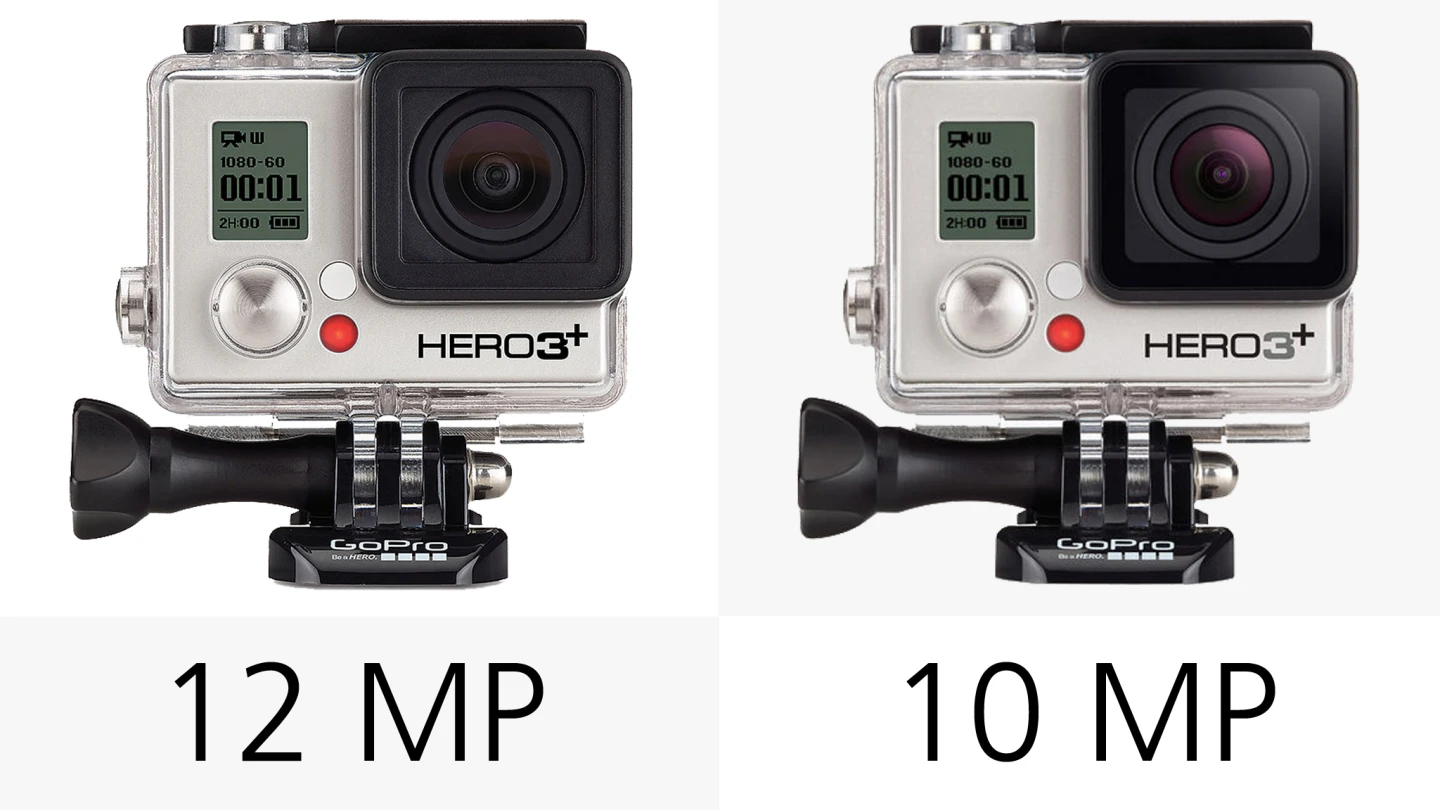 The 10-megapixel resolution of the Hero3+ Silver lags slightly behind the other cameras