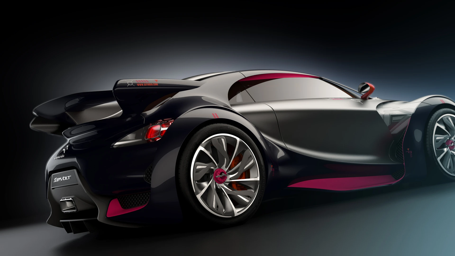 The Citroen electric small car concept - the Survolt - fits the supermini class with a look of a larger supercar