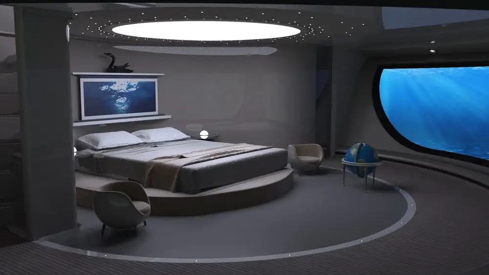 The UFO 2.0 is essentially a flying saucer-shaped houseboat made from carbon fiber and fiberglass, that allows you to sleep with the fishes, literally, with a bedroom that's submerged underwater