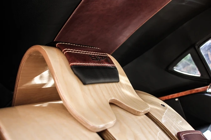 The ash wood seat frames in the Morgan SP1