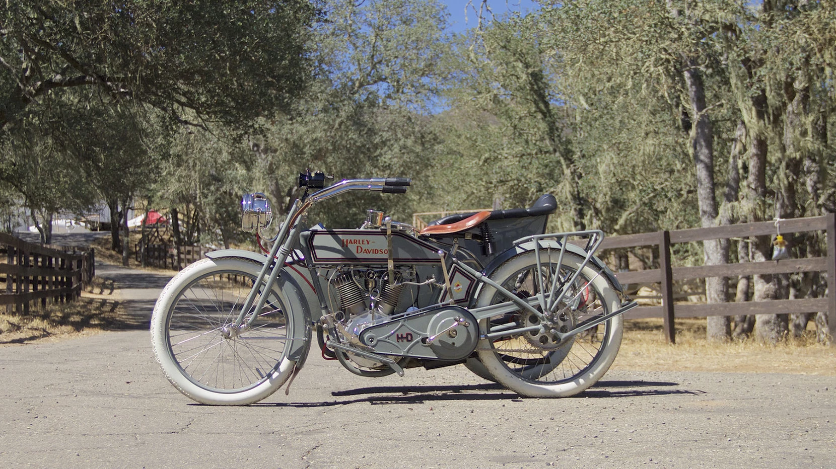 The Harley-Davidson Model J was released in 1915 with a massive 37 percent power increase, a primary-case clutch and a three-speed gearbox so well engineered that it was still in use two decades later. This is a landmark model from an iconic manufacturer with an original matching Harley-Davidson factory 1915 sidecar, and it has been so spectacularly restored that the owner was invited to exhibit this machine at the Pebble Beach Concours. This 1915 model is an exceptional example of the most coveted vintage Harley-Davidson roadster and fetched $107,250.