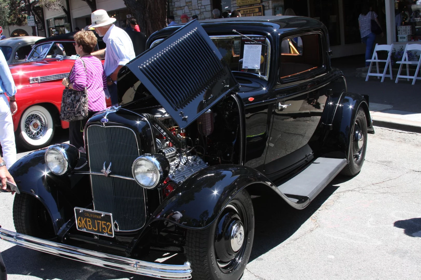 Iconic 32 Ford 3 window coupe on Ocean Ave.