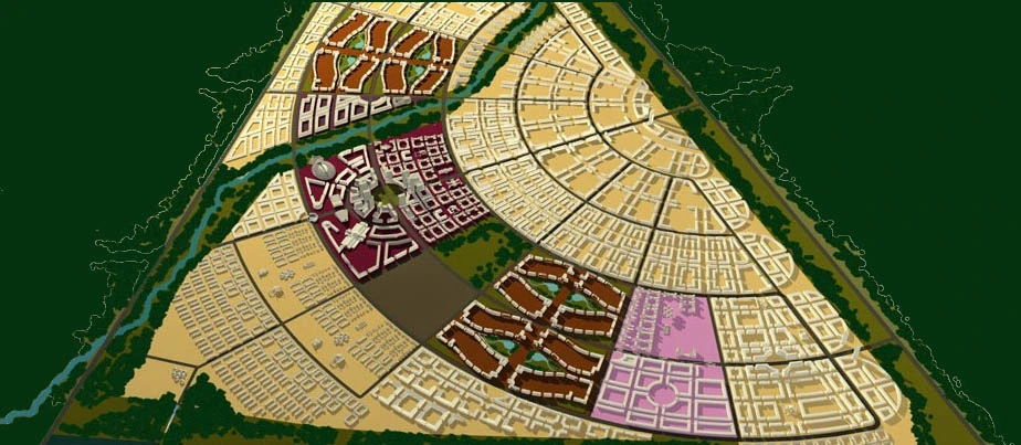 The plan for the semi-circular Konza City