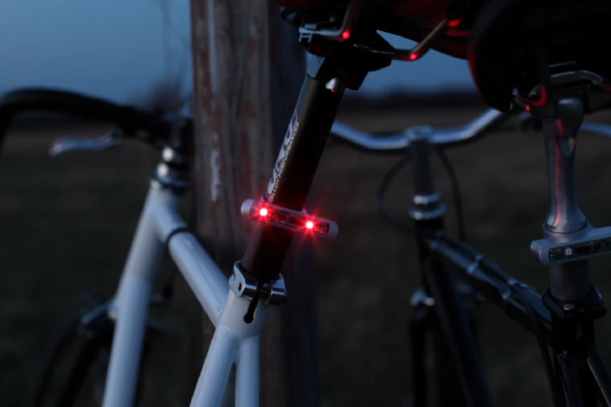 The Blink/Steady Bike Light automatically comes on once it's dark enough for a light to be required, and the bicycle is in motion
