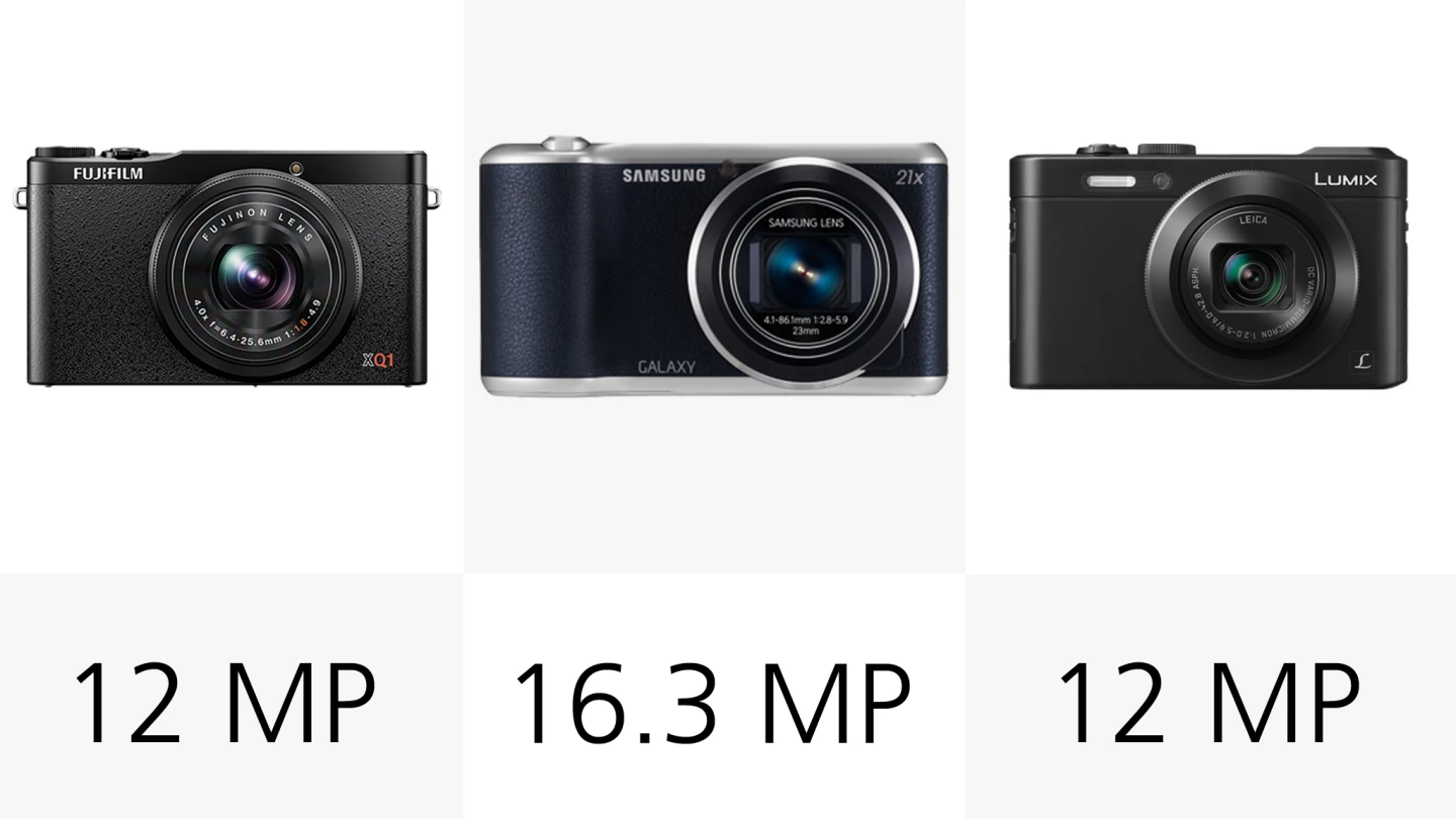Even the 12-megapixel of the Fujifilm XQ1 and Panasonic LF1 should be enough for most people unless planning to crop heavily or produce very large prints