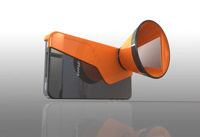 The 3Dcone consists of a plastic cone and a single mirror