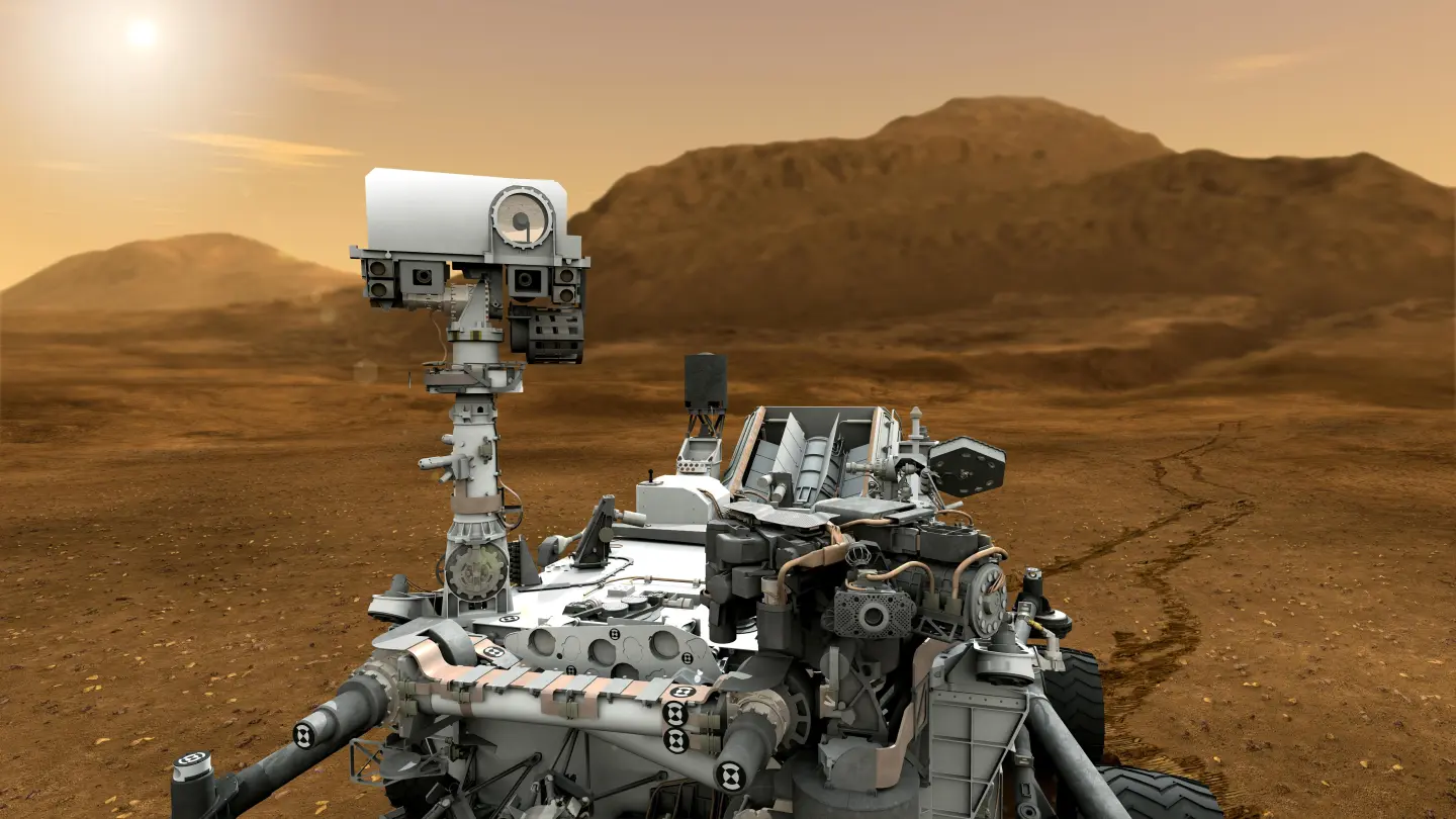 Artist's concept of Curiosity showing its mast camera (Image: NASA)