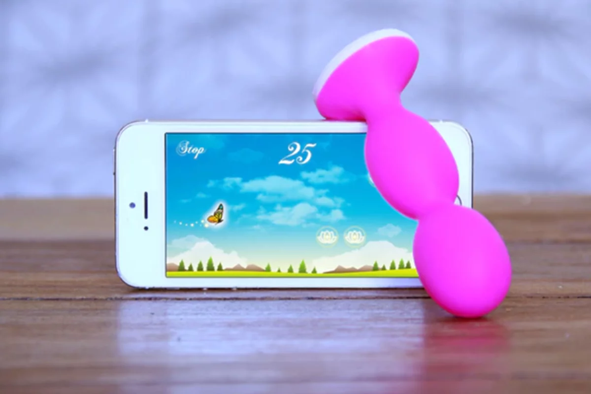 A prototype of Perifit S, which lets women play mobile games and tone their pelvic floor muscles at the same time