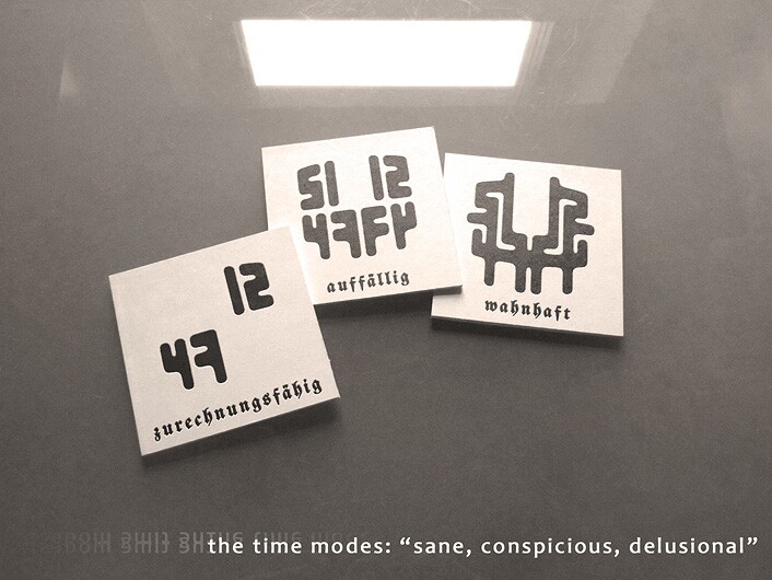 The design process revealed; the numbers progress from being easy to read to being hidden from view