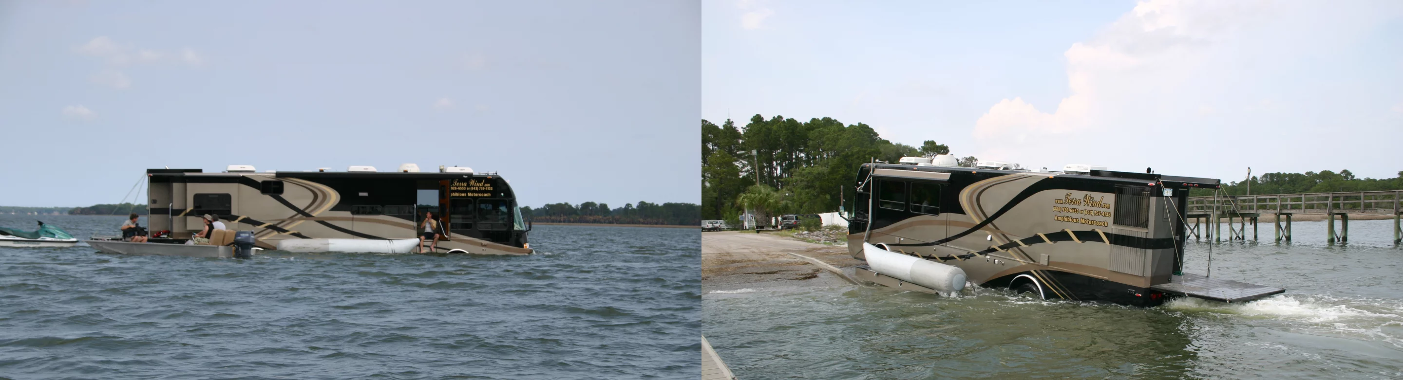 Once John had the Hydra Terra in production, he commenced work on a luxury amphibious motorhome for he and wife Julie, finishing the Terra Wind in 2003.