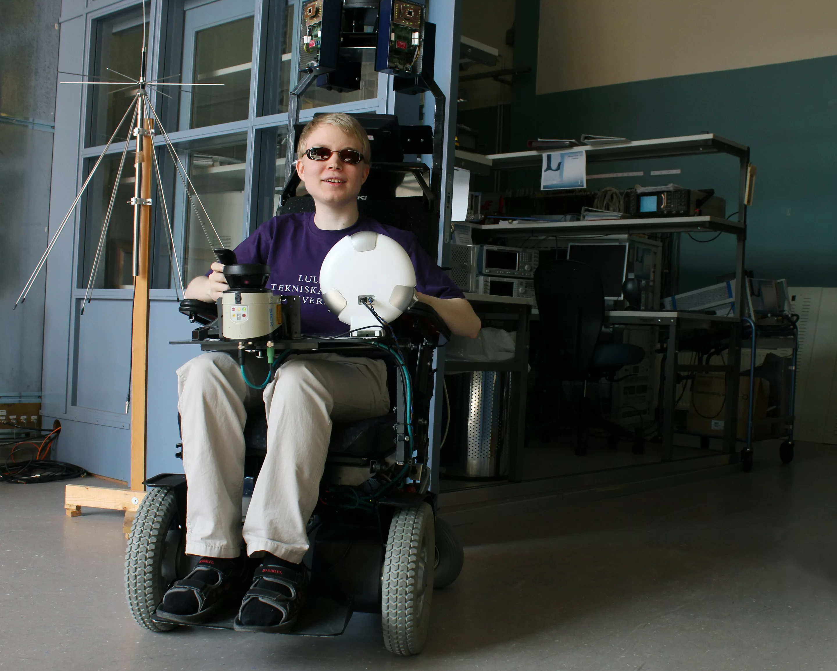 Researchers have developed and publicly tested a laser-guided feedback system which will help wheelchair-bound blind users to detect and avoid obstacles