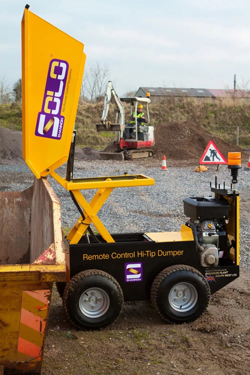 The Shannon Solo dumper has all the qualities of mini dumper plus the option to operate it remotely