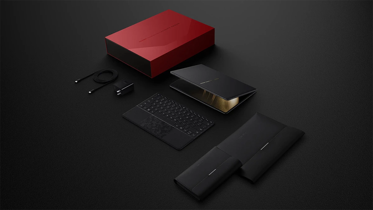 The MateBook Fold can be had with a physical keyboard that magnetically attaches to its back, as well as a handsome case