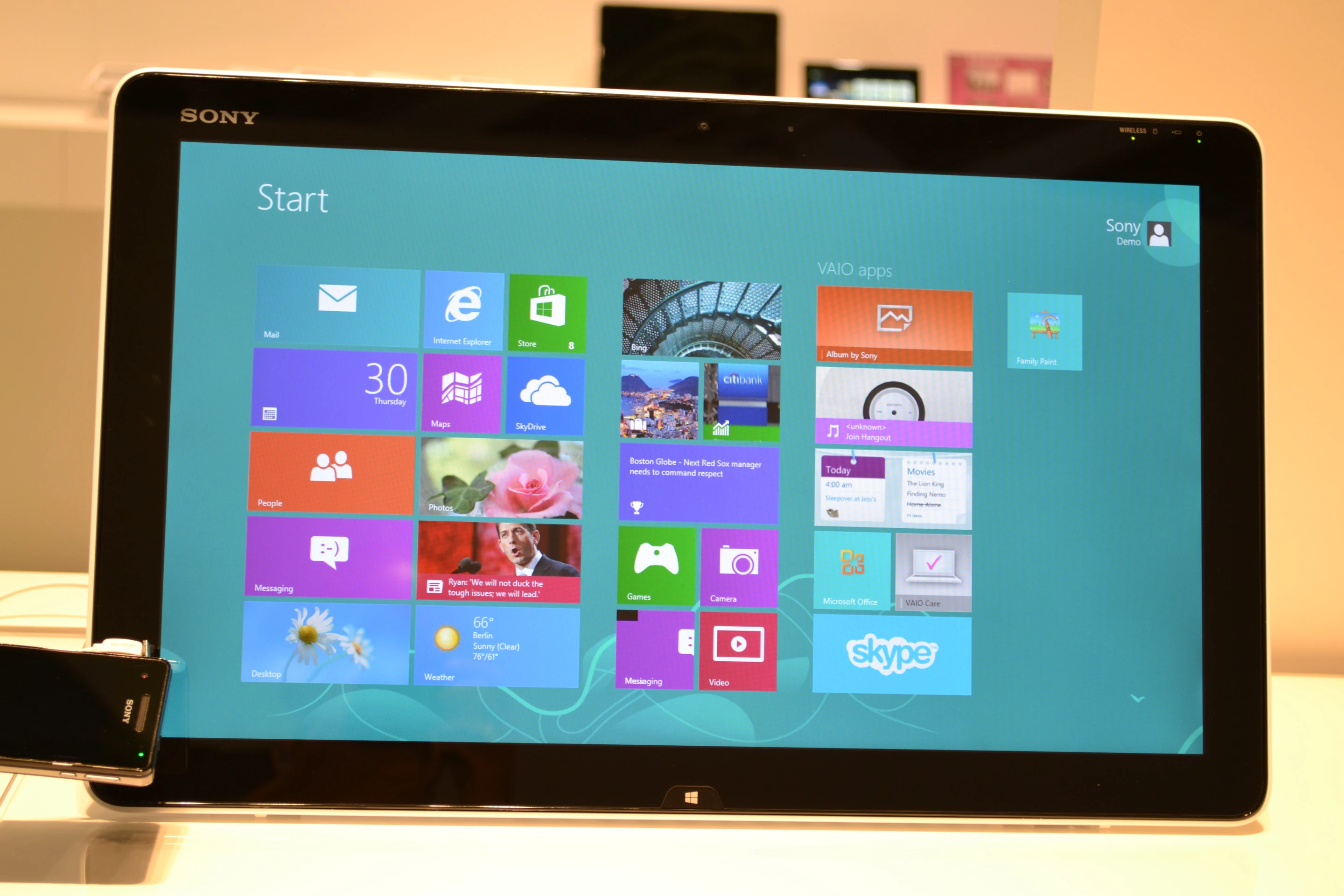 The Tap 20 mobile Tabletop PC on display at IFA 2012 in Berlin