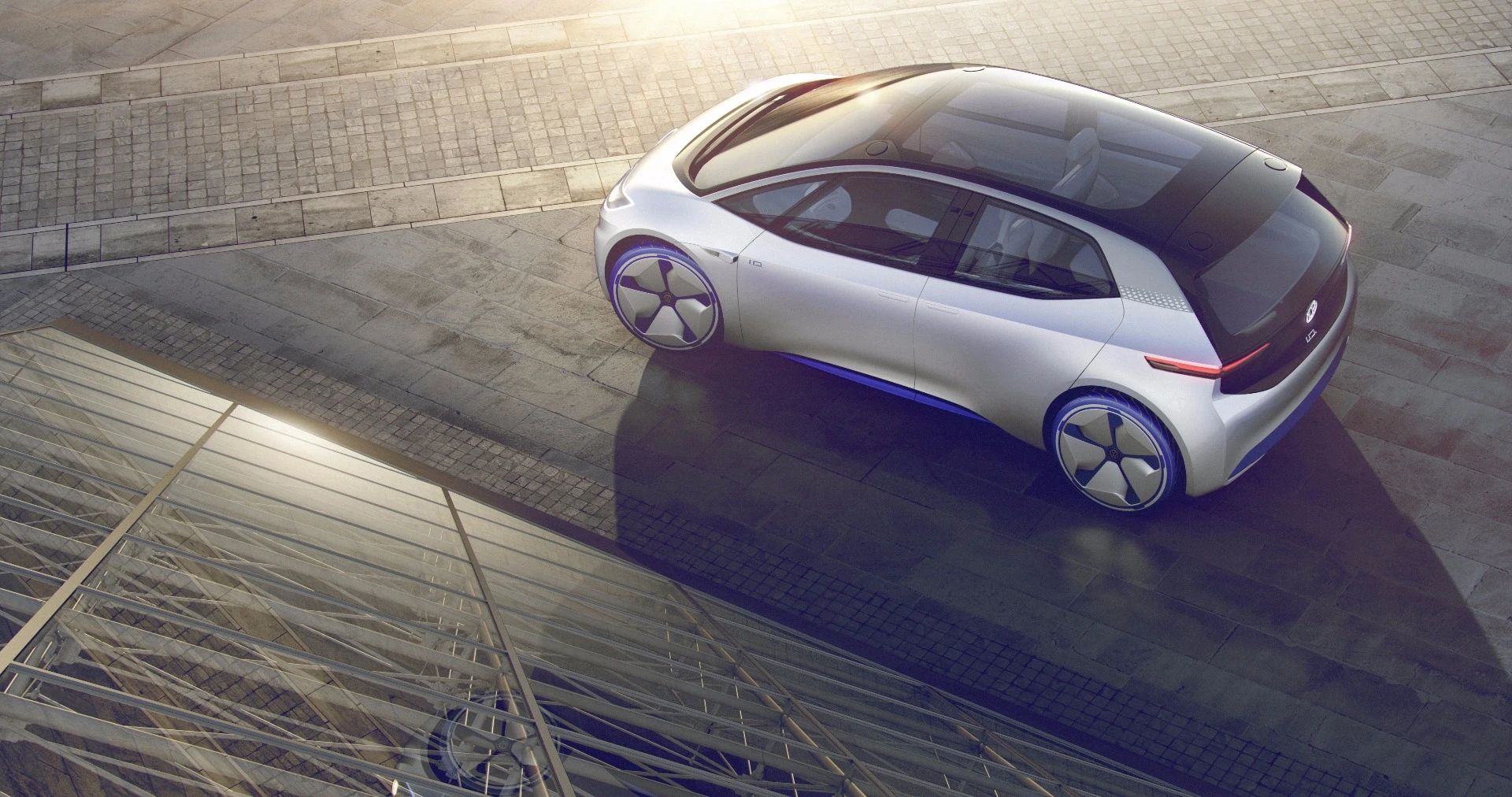 A glass roof gives the Volkswagen ID an open, illuminated feel