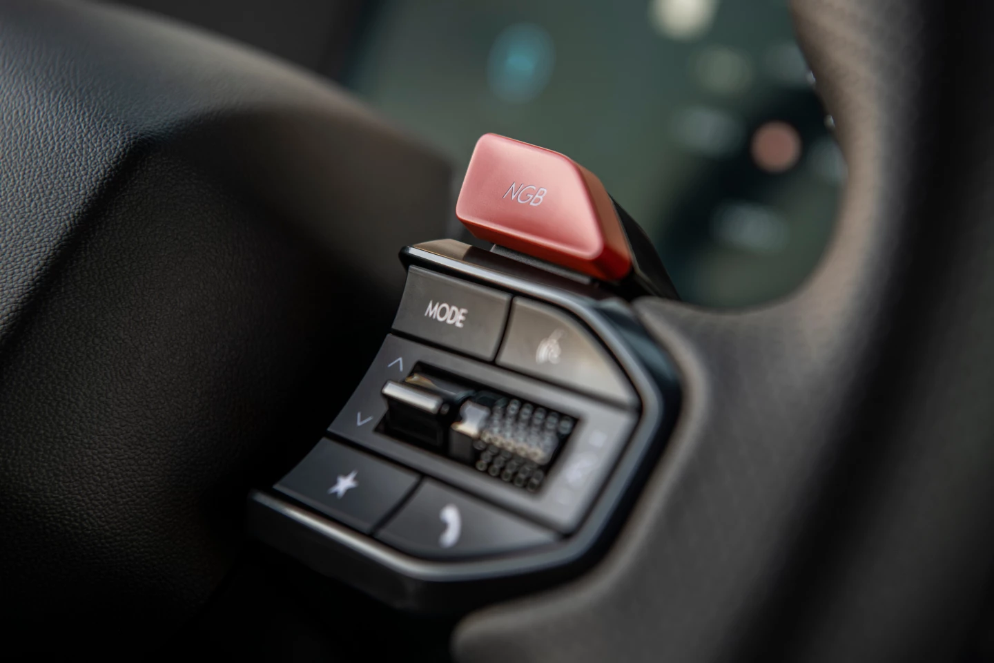The red button on the steering wheel of the 2025 Hyundai Ioniq 5 N adds a 10-second performance boost