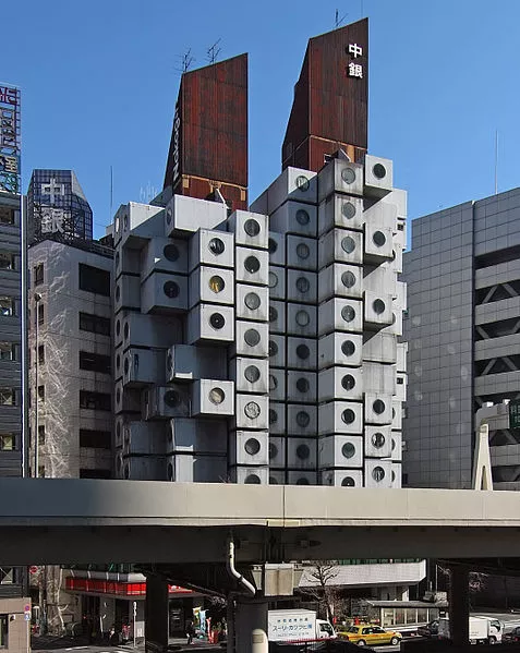 Nakagin Capsule Tower by Kisho Kurokawa in 1972
