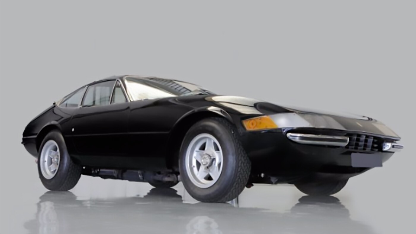 This 1970 Ferrari 365 GTB / 4 Daytona is the last front-engined V12 Ferrari from this period; smooth and ferocious at the same time, it delivered 352 bhp at 7,500 rpm which propelled the car to 270 km / h. Its roadhandling qualities were unrivaled for the period, especially on large corners taken at speed, and it displays stunning design by Fioravanti for Pininfarina. Auction Description