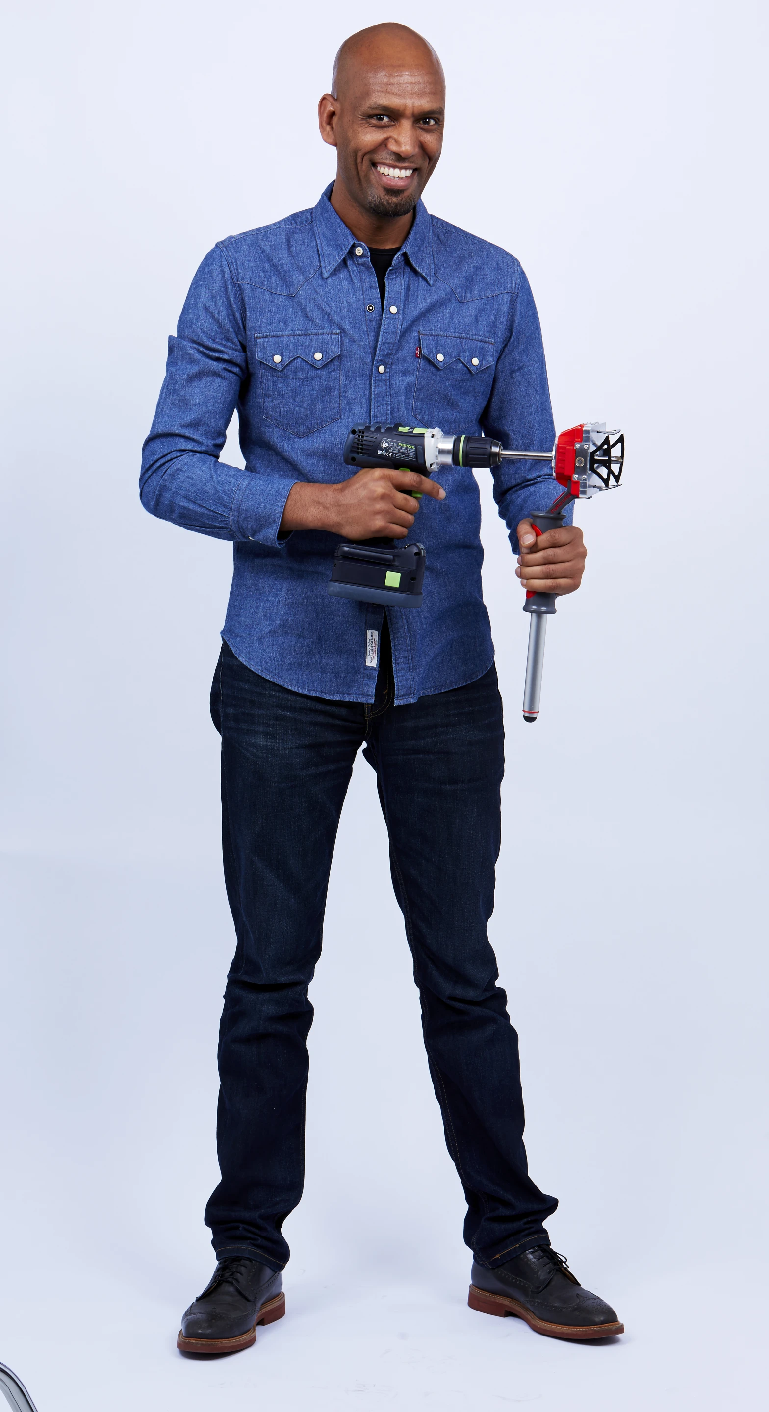 Michael Sebhatu, creator of the Quadsaw, looking happy