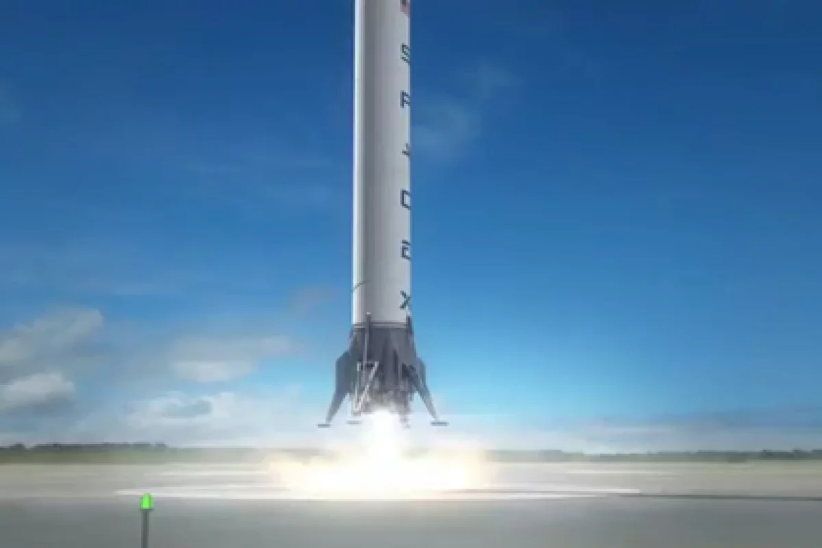 SpaceX Reusable Launch Vehicle - stage 1 landing on the launch pad