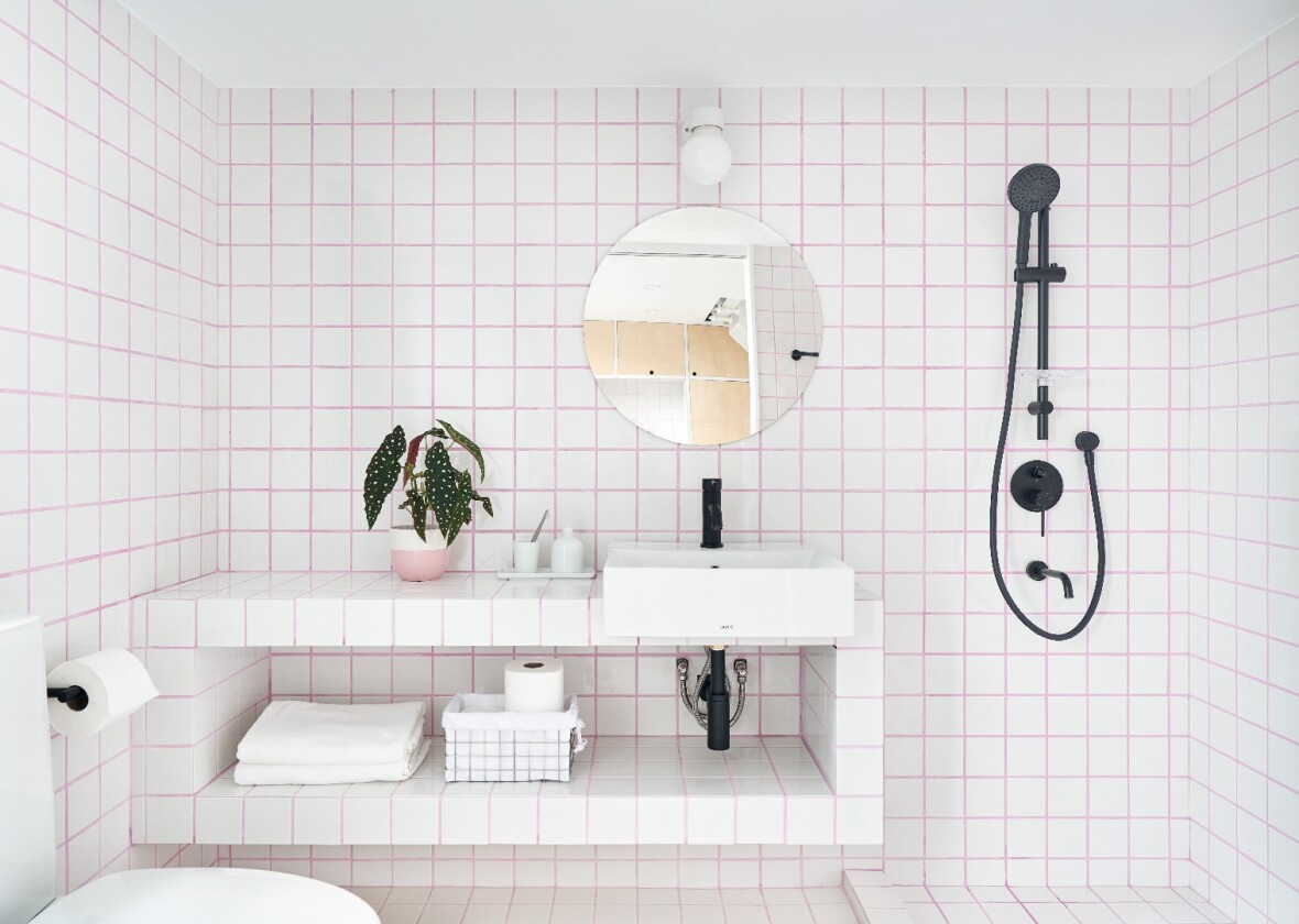Bathroom inside the Muzha Micro Flat