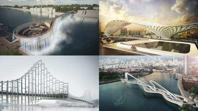 Design submissions for a new bridge in London linking Nine Elms and Pimlico have been revealed (Image: NEP Bridge Competition)