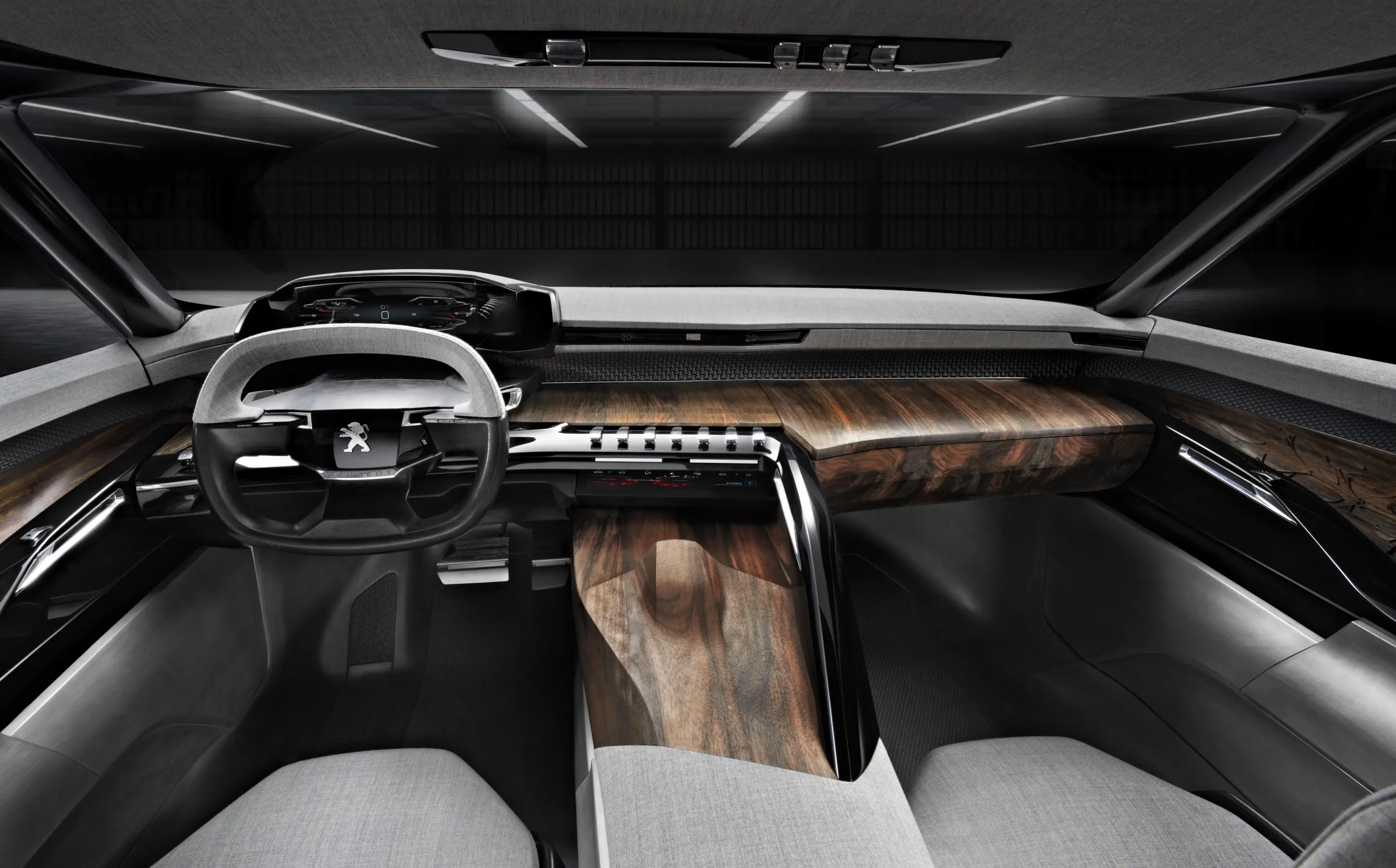 The Peugeot's interior uses a rich blend of materials