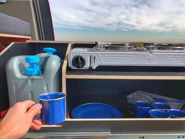 Pour a cup of water or throw a table with bowl down and wash dishes