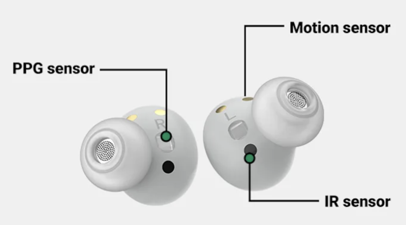 The ergonomic buds have key biometric sensors built into them