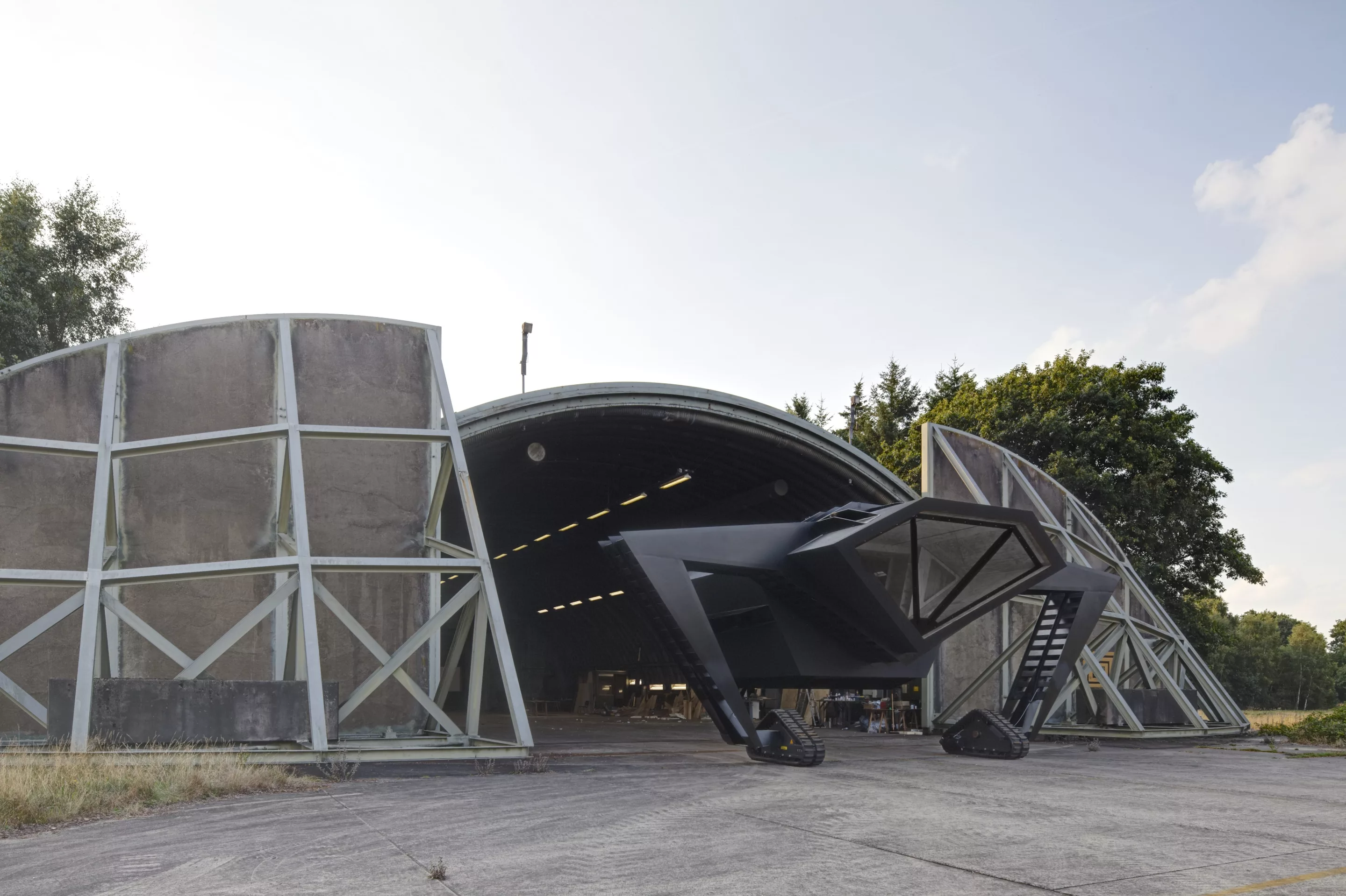 Secret Operation 610 emerging from its hangar (Image: Rietveld Landscape, Studio Frank Havermans, Michiel de Cleene)