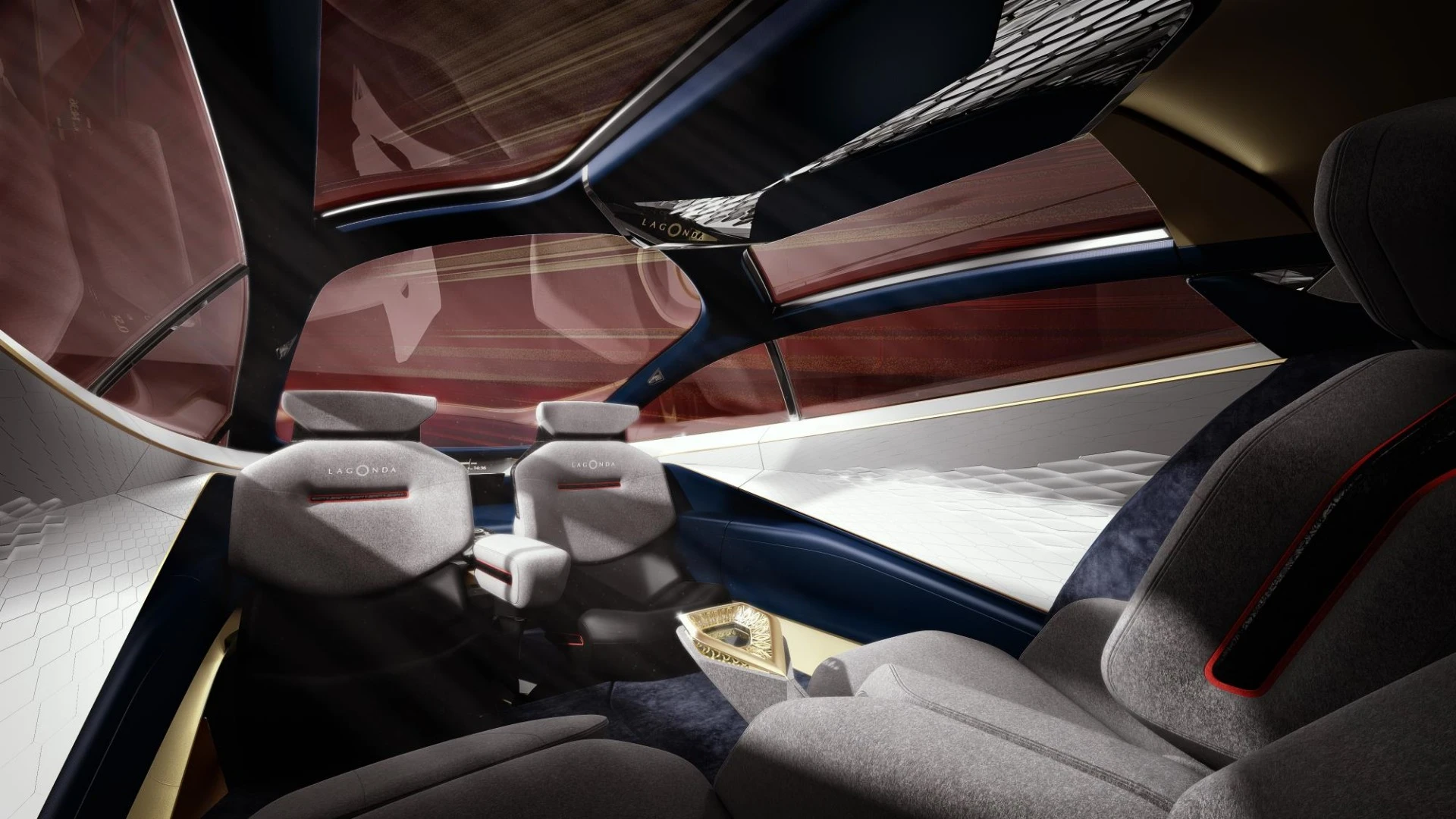 With Level 4 autonomy, the Lagonda Vision can drive like a typical sedan, with front seats forward, or in a vis-a-vis configuration