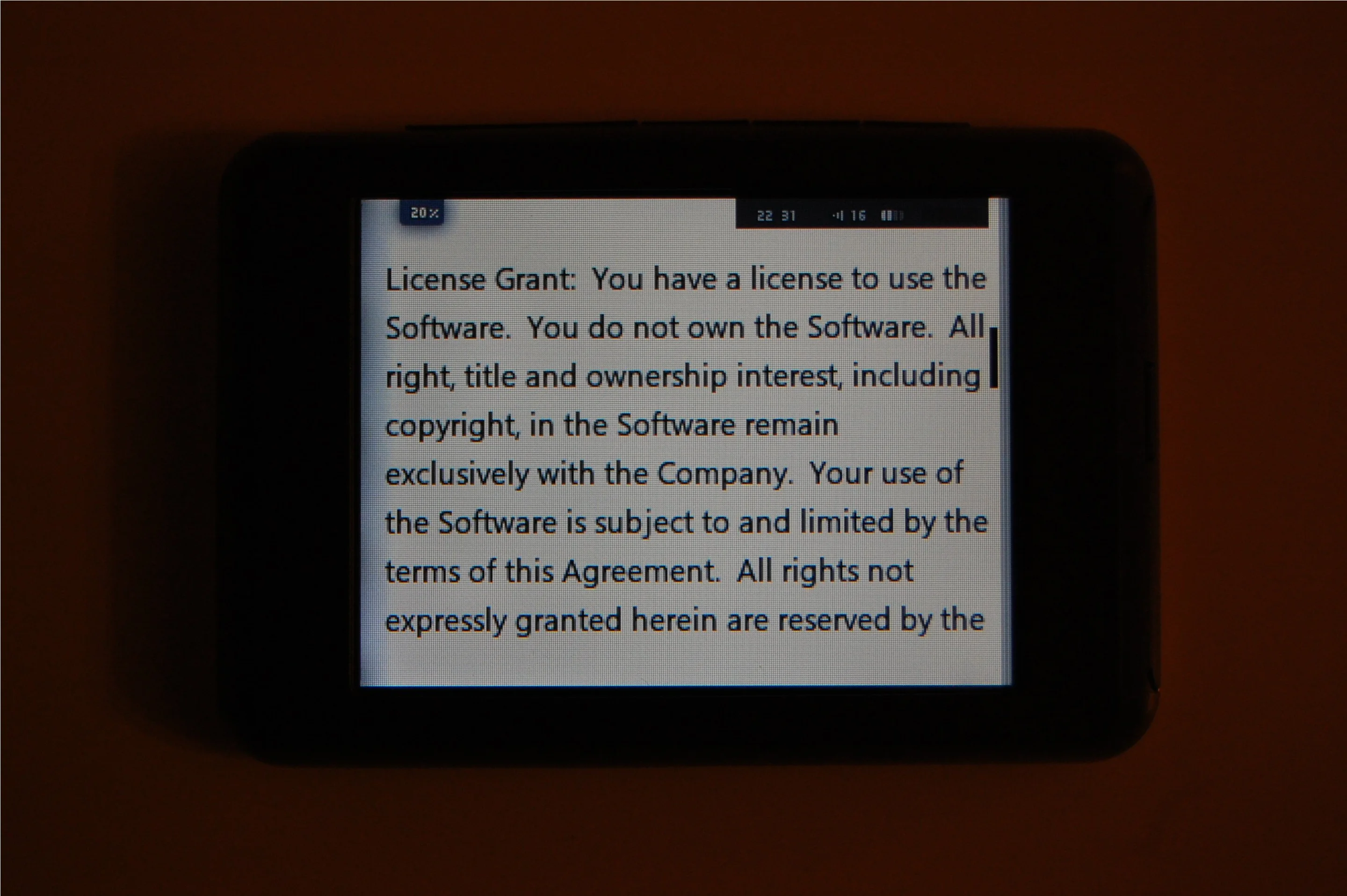 The simple text document viewer on the C2