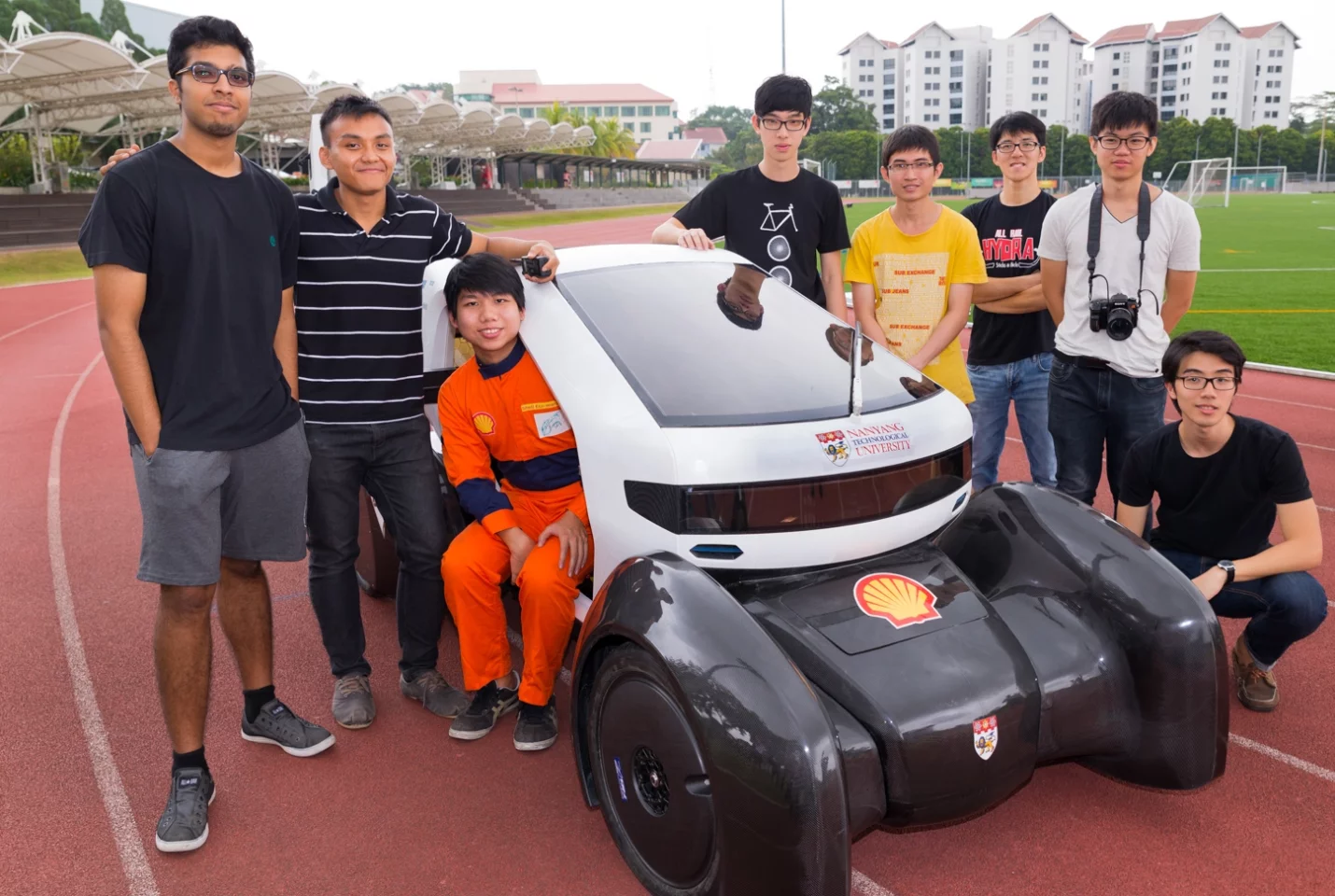 The NV 8 is an urban concept car with a body shell consisting of 150 3D-printed parts that will compete in the upcoming Shell Eco-marathon Asia (Photo: NTU)