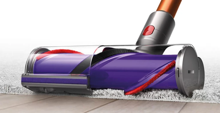 Nylon bristles on the direct drive cleaner head remove ground-in dirt