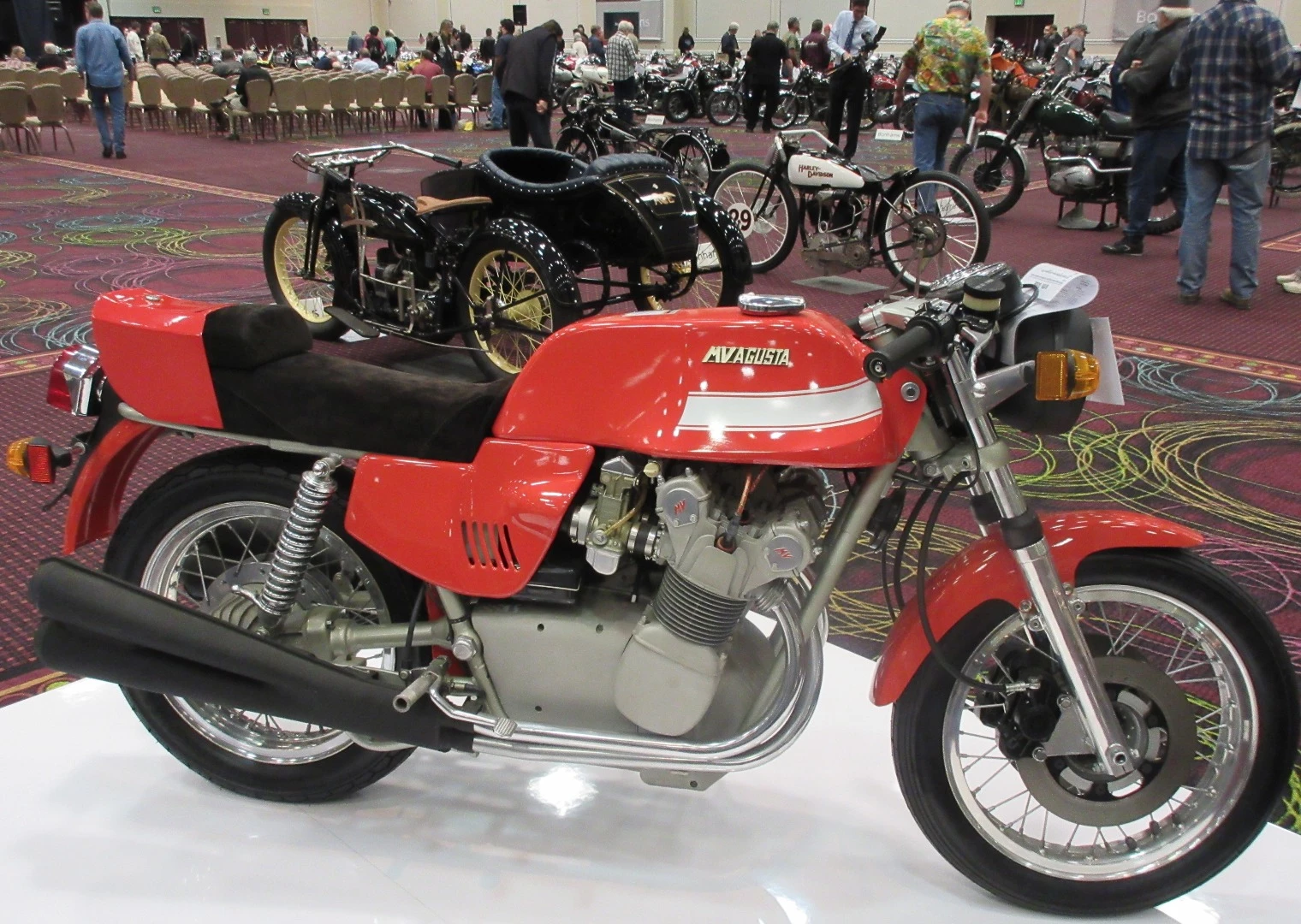 $120,500 – 1977 MV Agusta 750S America - Bonhams Lot 101 is a 1977 MV Agusta 750S America with just 41 miles on the odometer. The original owner purchased this bike in the summer of 1978, rode it for 41 miles and then hid it away in museum-quality storage for 45 years. Only 540 Americas were ever made. The record price for an MV Agusta 750 S is £85,500 ($143,661) achieved by Bonhams in April, 2014 and making this the second most valuable example of the marque to sell at auction.
