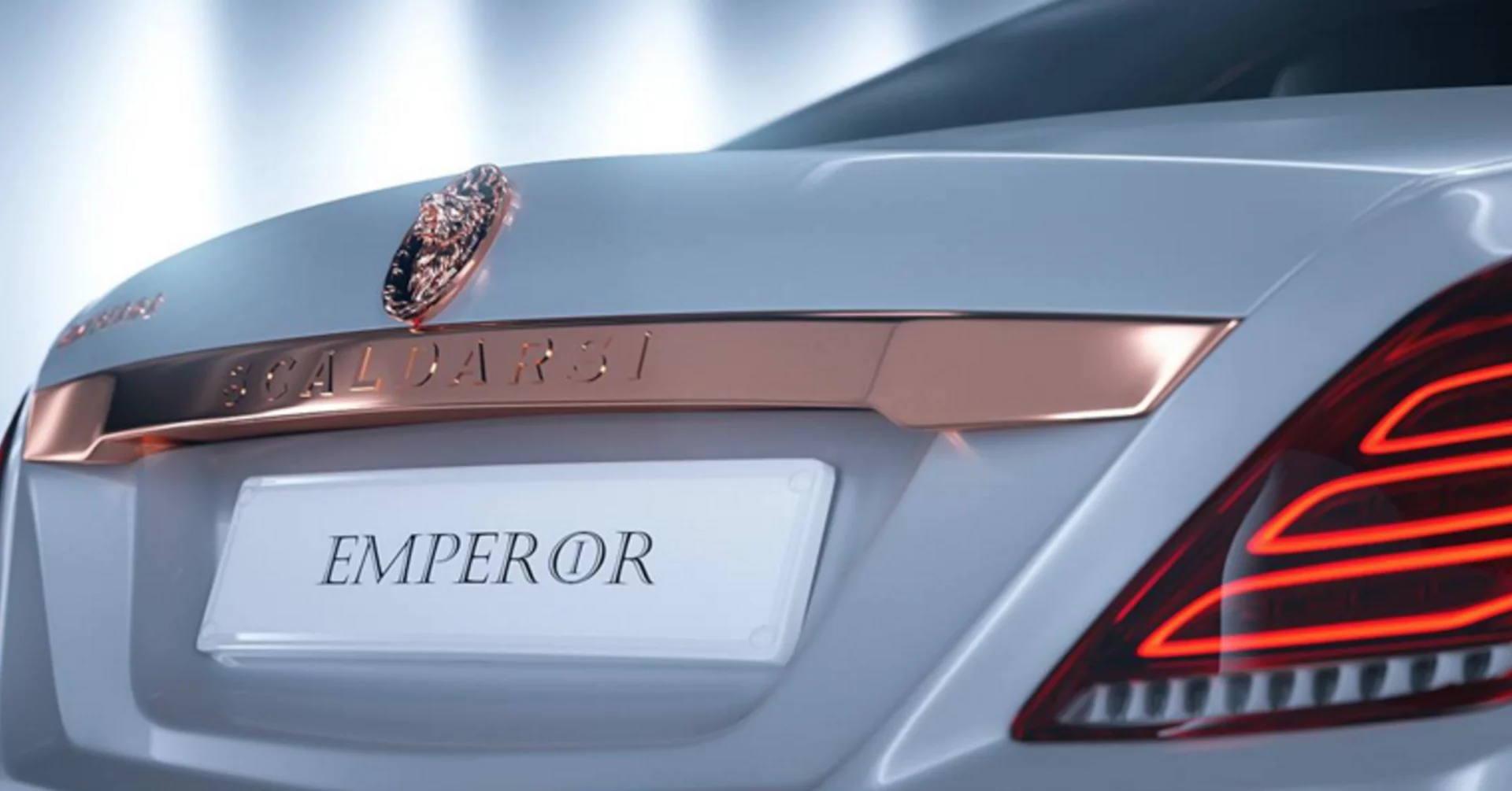 Rose gold is everywhere on the Scaldarsi's exterior