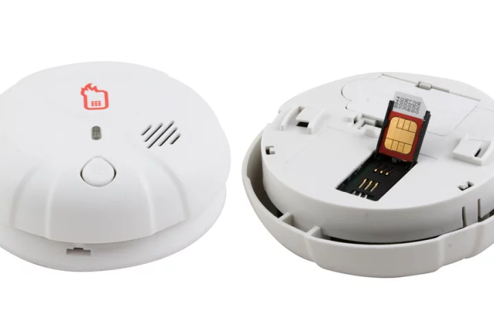 The FireText Smoke Alarm features a SIM card slot to let it send a text message when it detects smoke