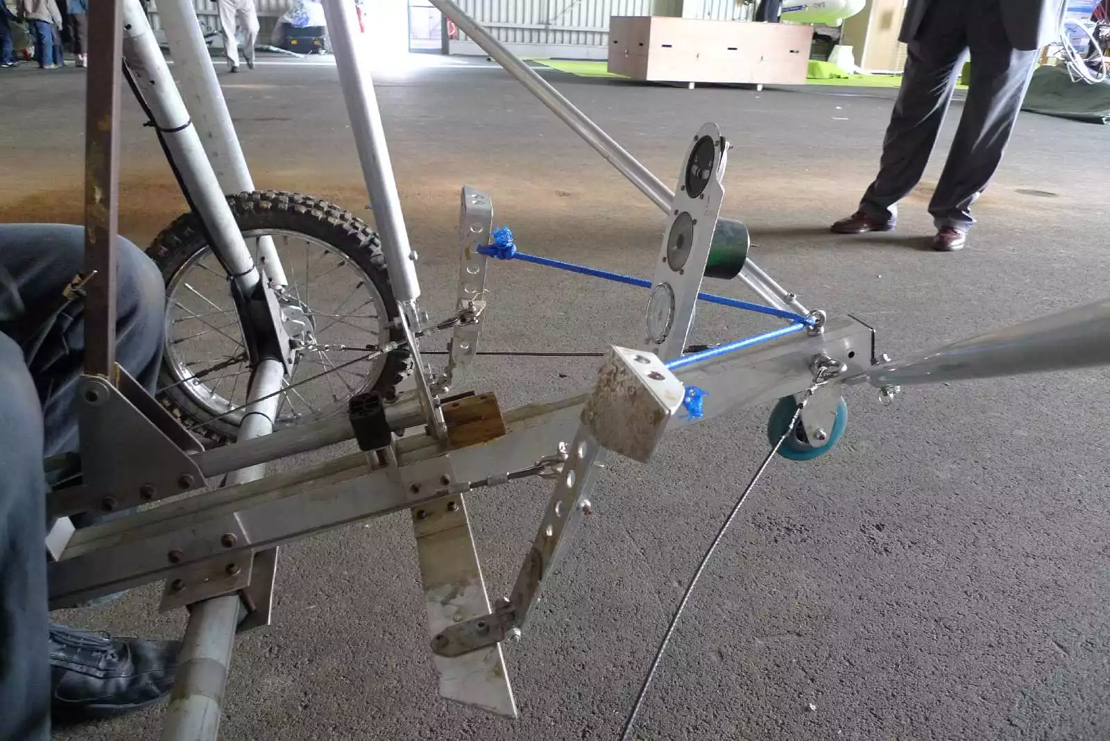 Controls to the front of the electric Demoichelle