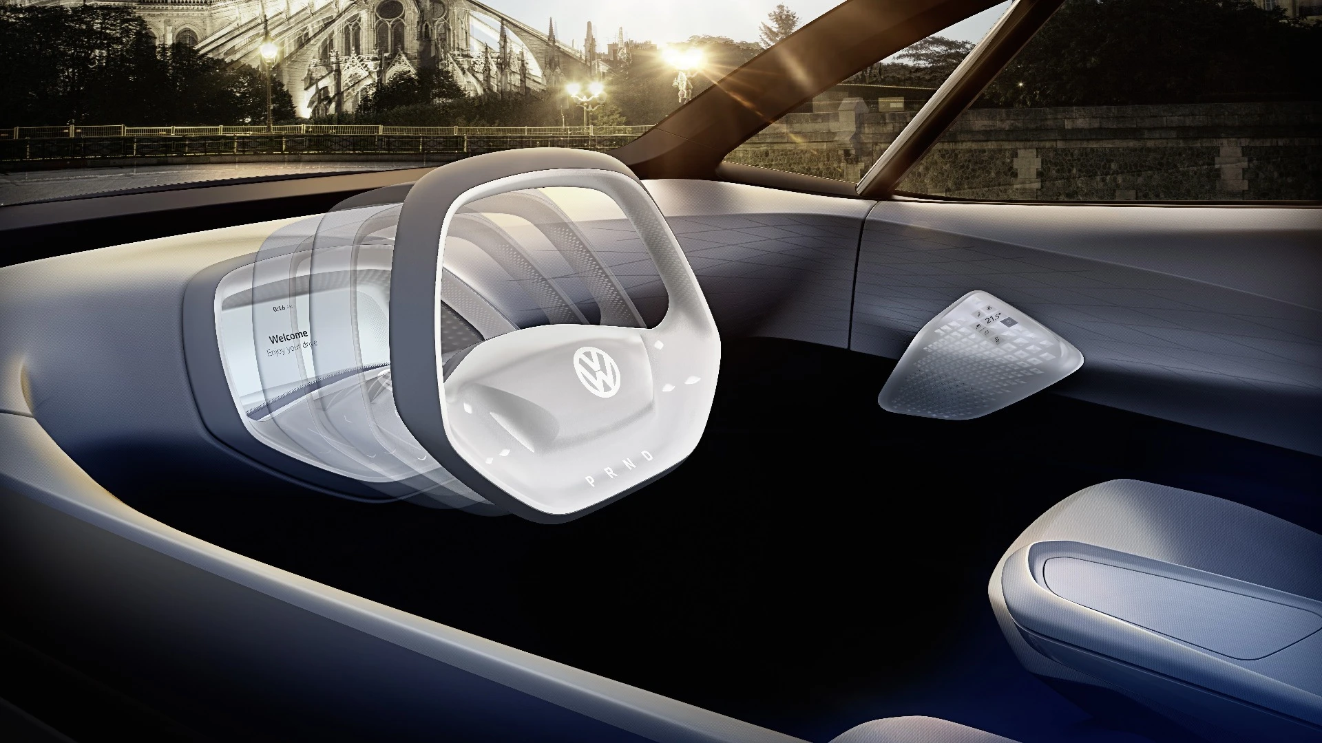 The Volkswagen ID's steering wheel retracts in autonomous mode