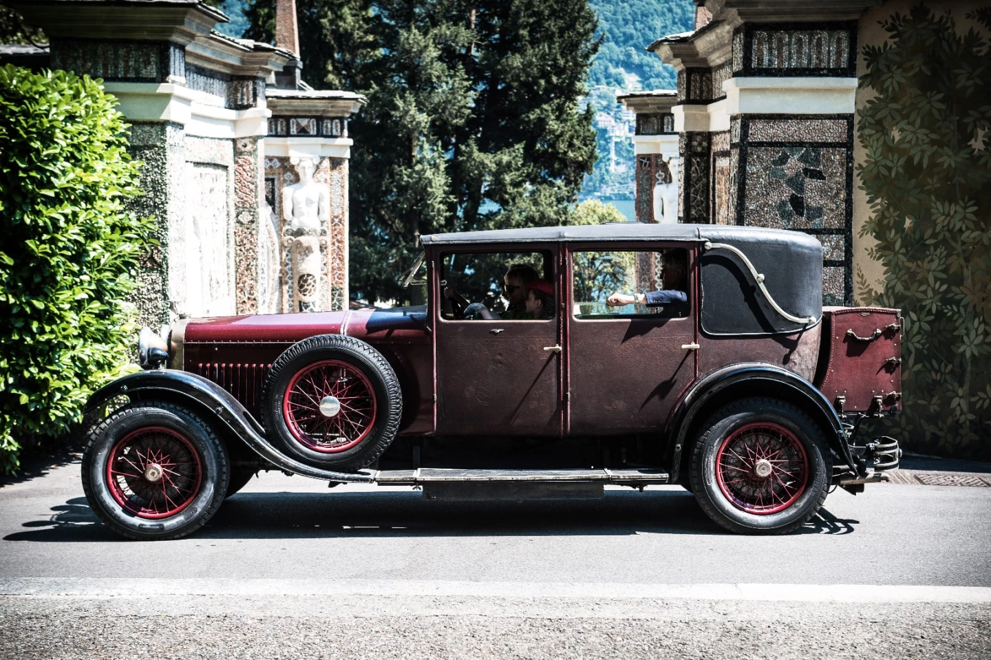 Marco Gastaldi's 1927 Hispano-Suiza T49 Weymann Sport Saloon by H. J. Muliner won the Trofeo FIVA for the best preserved pre-war car. It was in remarkable shape considering it has been on the road for 90 years.