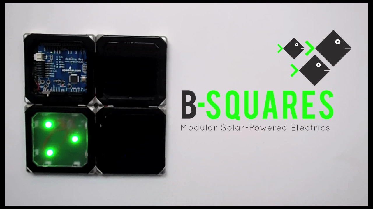 B-Squares are flat electronic modules that can be joined together in different configurations, to create different devices