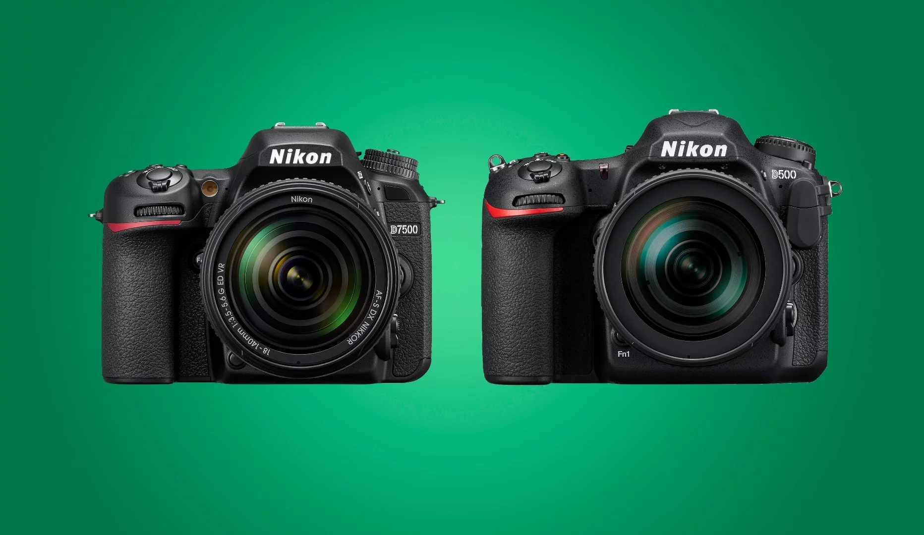 We compare the key specifications of the Nikon D7500 and the Nikon D500 DSLRs