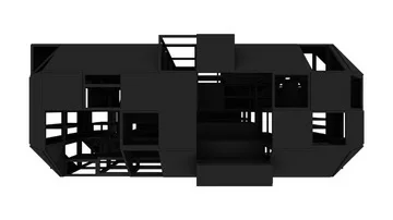 Comupter model of the Verbandkammer modular workspace by Nilsson Pflugfelder