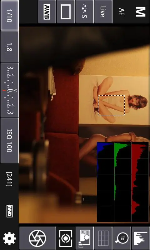 The DSLR Controller Android app allows users to remotely control a Canon DSLR (app screenshot)