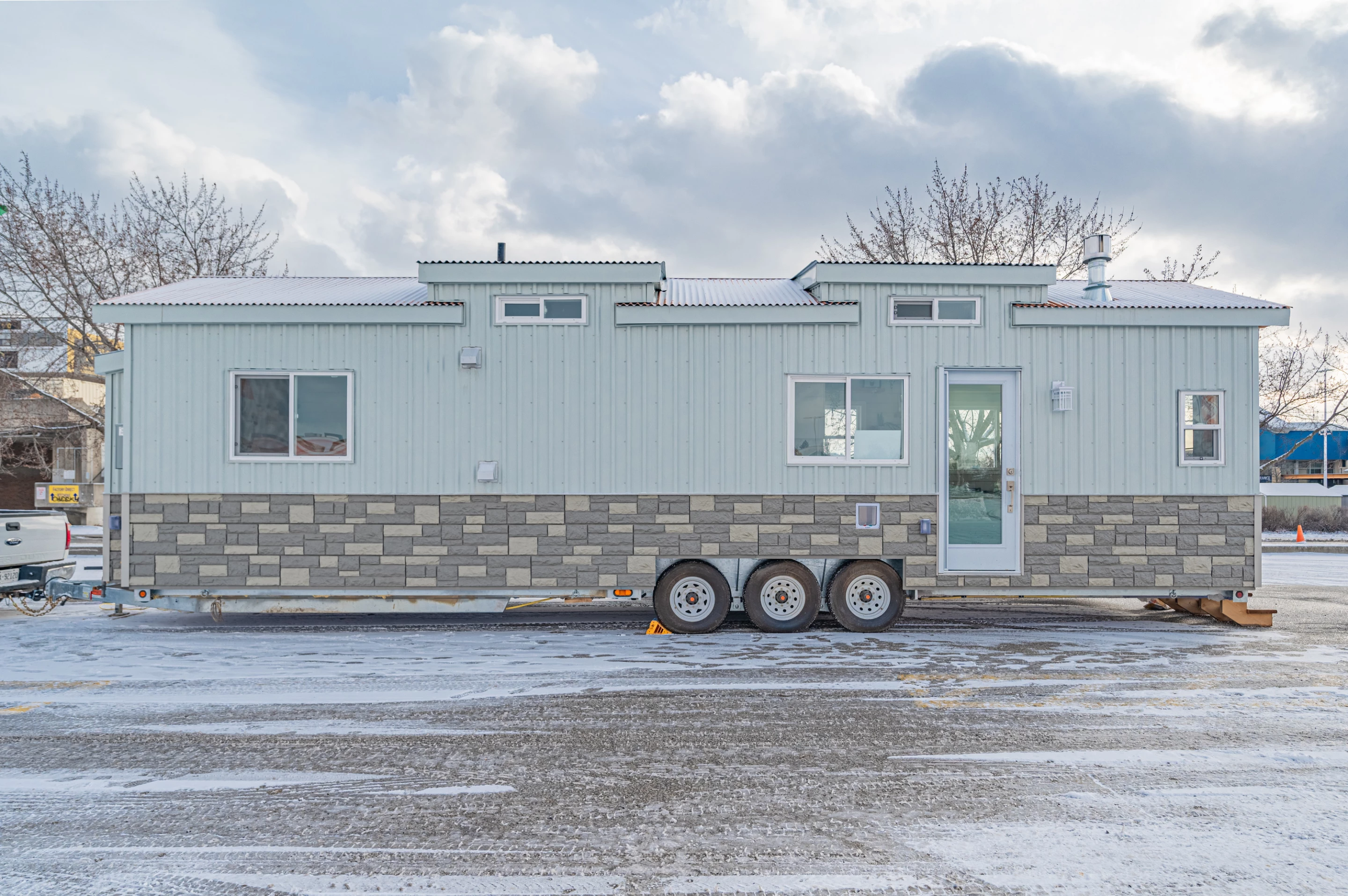 The Paddock Paradise is finished in metal and faux stone, with some timber detailing