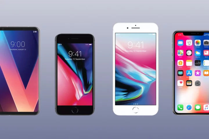 New Atlas compares the specs and features of the LG V30, iPhone 8, iPhone 8 Plus and iPhone X